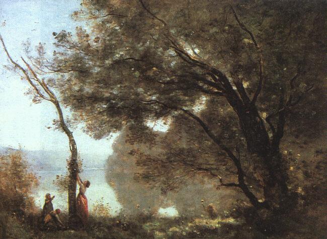  Jean Baptiste Camille  Corot Souvenier de Mortefontaine, salon of 1864 Spain oil painting art